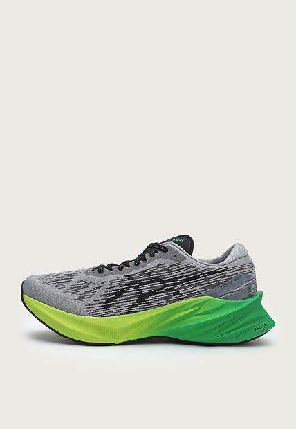 Tenis Running Gris-Amarillo Neón-Verde asics Novablast 3