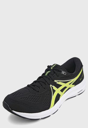 Tenis Running Negro-Blanco-Verde asics Gel - Contend 7