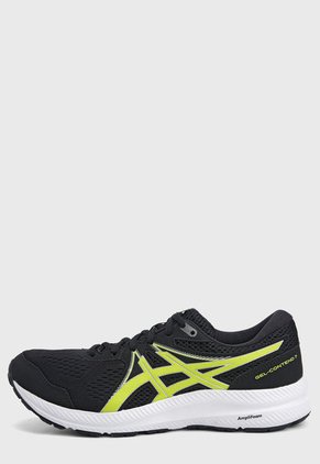 Tenis Running Negro-Blanco-Verde asics Gel - Contend 7