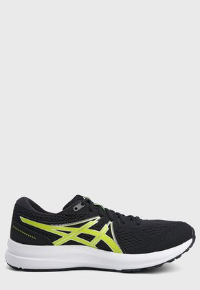 Tenis Running Negro-Blanco-Verde asics Gel - Contend 7