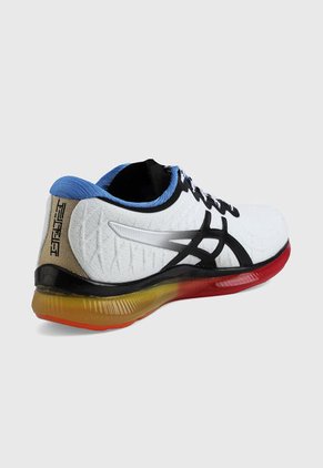 Tenis Running Blanco-Negro-Azul asics Gel-Quantum Infinity