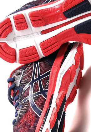 Tenis Running Coral Neón-Azul-Blanco asics Gel-Nimbus 2.0