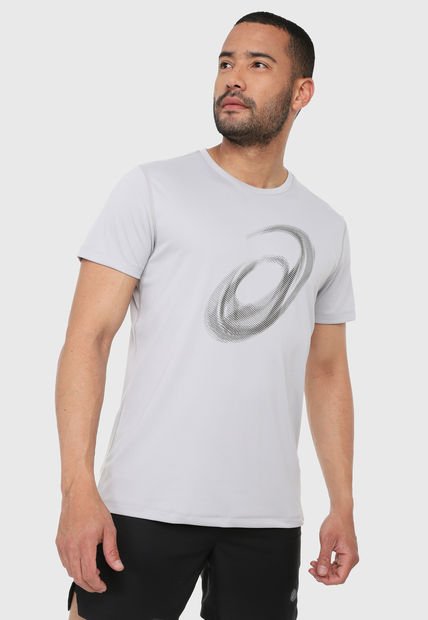Camiseta Gris-Blanco asics Silver Ss