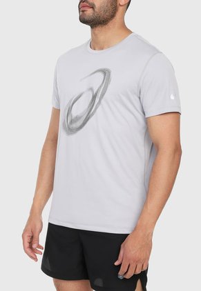 Camiseta Gris-Blanco asics Silver Ss