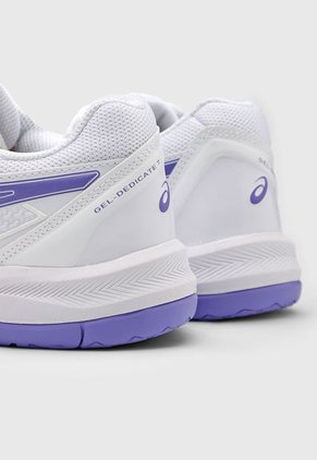 Tenis para Tennis Blanco-Violeta-Plateado asics Gel-Dedicate 7