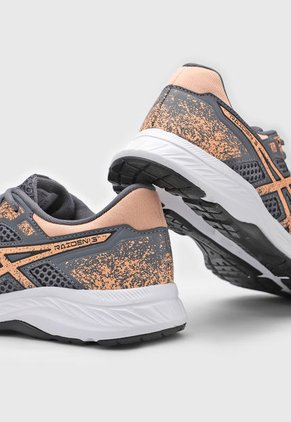 Tenis Running Gris-Salmón Neón-Blanco asics Raiden 3