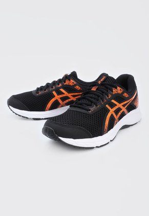 Tenis Running Negro-Naranja Neon-Blanco asics Raiden 3