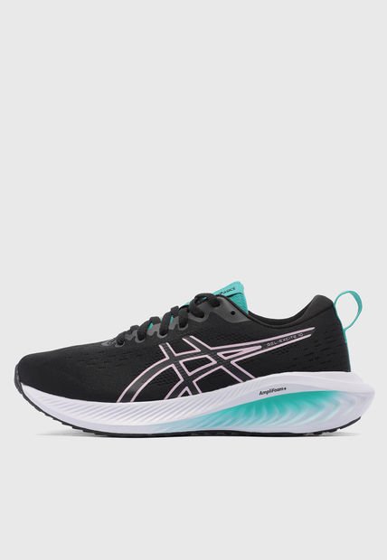 Tenis Running Negro-Blanco-Verde Turquesa asics Gel-Excite 10