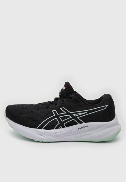 Tenis Running Negro-Blanco-Verde Menta asics Gel-Pulse 15