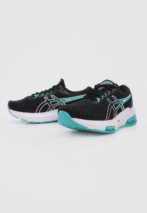 Tenis Running Negro-Turquesa-Blanco asics Gel Kimera