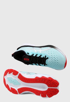 Tenis Running Azul-Plateado-Rojo asics Novablast 2