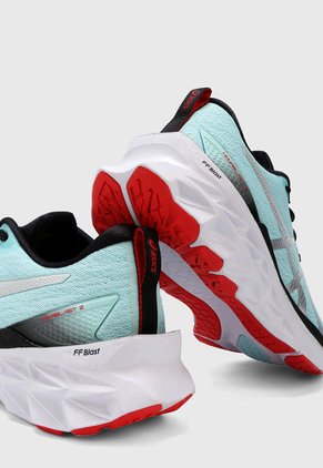 Tenis Running Azul-Plateado-Rojo asics Novablast 2
