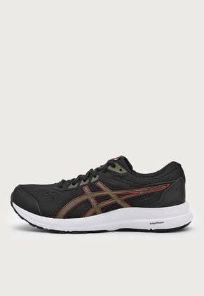 Tenis Running Negro-Verde Oliva-Rojo asics Gel-Contend 8