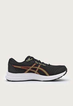 Tenis Running Negro-Verde Oliva-Rojo asics Gel-Contend 8