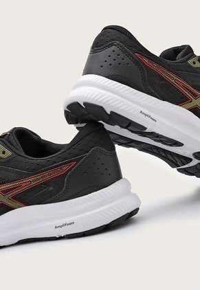 Tenis Running Negro-Verde Oliva-Rojo asics Gel-Contend 8