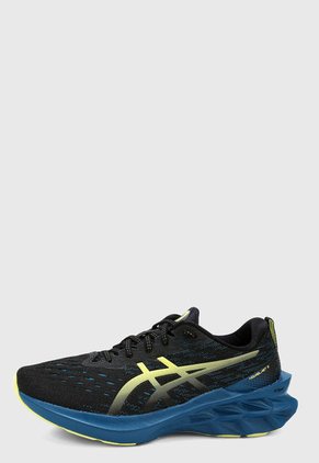 Tenis Running Negro-Amarillo-Azul asics Novablast 2