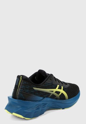 Tenis Running Negro-Amarillo-Azul asics Novablast 2