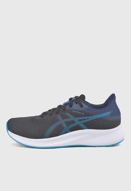 Tenis Running Negro-Blanco-Azul Celeste asics Patriot 13