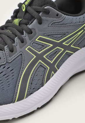 Tenis Running Gris Oscuro-Amarillo-Negro asics Gel-Contend 8