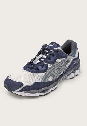 Tenis Lifestyle Blanco-Azul Navy-Plateado asics Gel-NYC