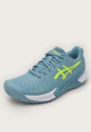 Tenis para Tennis Azul Grisáceo-Amarillo Neón asics GEL-Challenger 14
