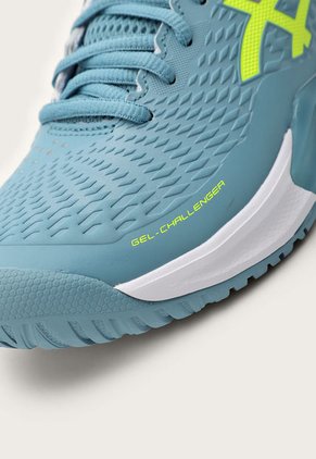 Tenis para Tennis Azul Grisáceo-Amarillo Neón asics GEL-Challenger 14