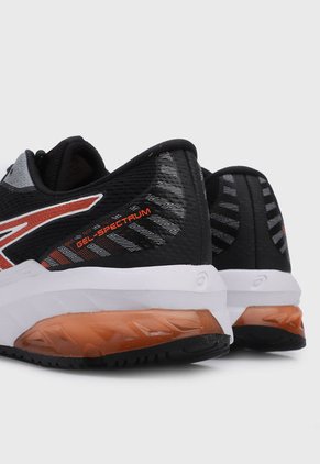 Tenis Running Negro-Naranja-Blanco asics Gel Spectrum