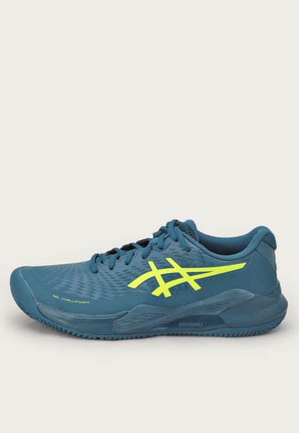 Tenis para Tennis Azul Petróleo-Amarillo Neón asics GEL-Challenger 14 Clay