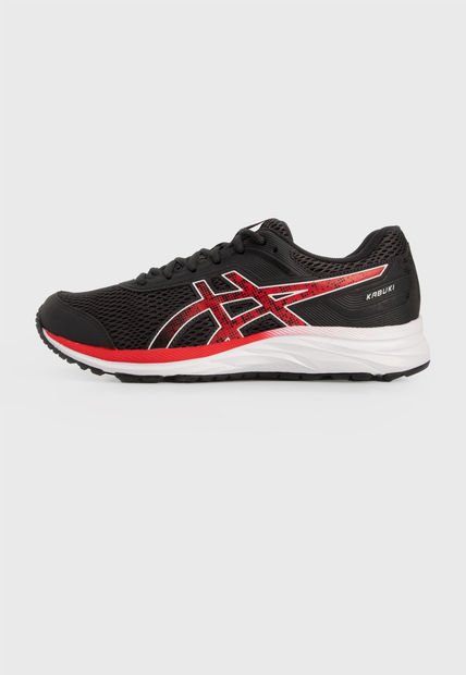 Tenis Running Negro-Rojo-Blanco asics Kabuki