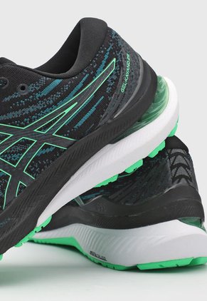 Tenis Running Negro-Verde Neón-Azul Petróleo asics Gel Kayano 29