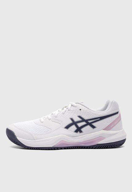 Tenis para Tennis Blanco-Azul Oscuro-Rosa asics Gel-Dedicate 8 Clay