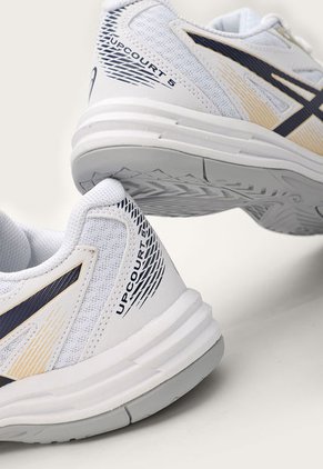 Tenis Volleyball Blanco-Azul-Dorado asics Upcourt 5