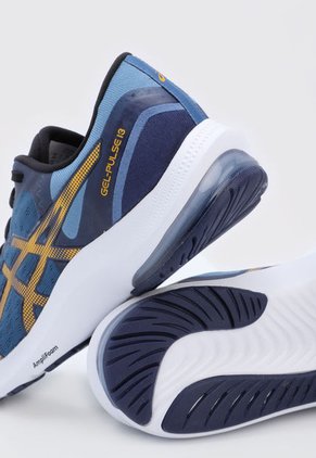Tenis Running Azul-Blanco-Mostaza asics Gel Pulse 13