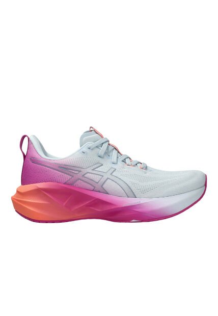 Tenis Asics Novablast 5 Mujer-Celeste/Fucsia