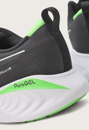 Tenis Running Negro-Blanco-Verde Neón asics Gel-Cumulus 25 Lite-Show