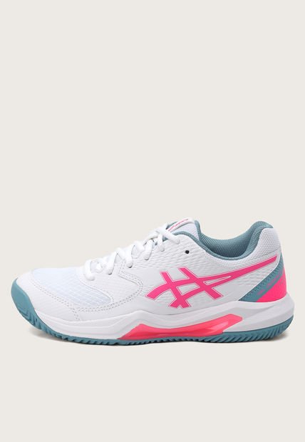 Tenis Padel Blanco-Fucsia-Celeste asics Gel-Dedicate 8