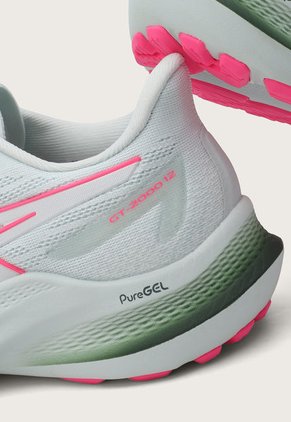 Tenis Running Blanco-Fucsia-Verde asics GT-2000 12