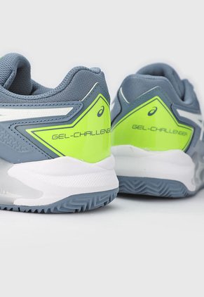 Tenis para Tennis Gris-Blanco-Amarillo Neón asics Gel-Challenger 13 Clay
