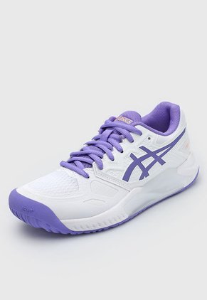 Tenis para Tennis Blanco-Violeta-Naranja asics Gel-Challenger 13