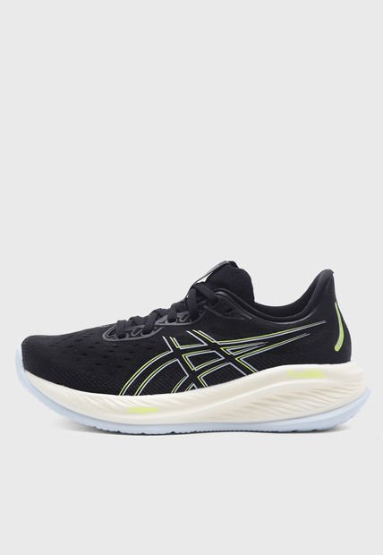 Tenis Running Negro-Marfil-Celeste asics GEL-Cumulus 26