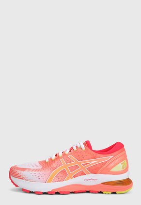 Tenis Running Blanco-Coral asics Nimbus 21