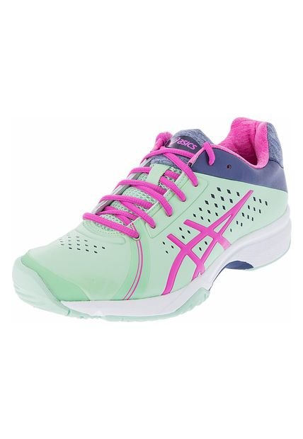 Tenis Verde-Morado-Fucsia asics Gel - Court Bella