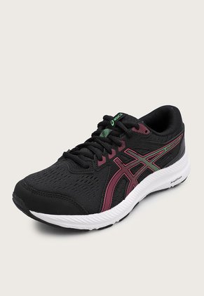 Tenis Running Negro-Magenta-Verde asics Gel-Contend 8