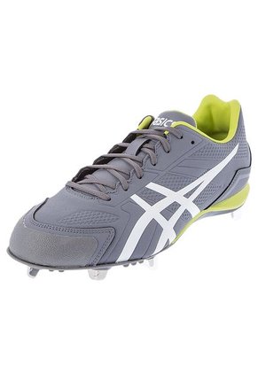 Tenis para Beisbol Gris-Blanco-Amarillo asics Base Burner