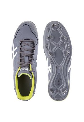 Tenis para Beisbol Gris-Blanco-Amarillo asics Base Burner