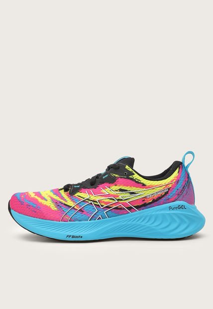 Tenis Running Turquesa-Magenta-Amarillo asics Gel-Cumulus 25