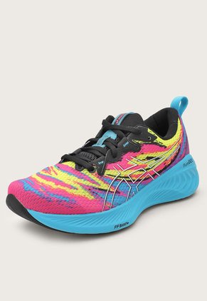 Tenis Running Turquesa-Magenta-Amarillo asics Gel-Cumulus 25