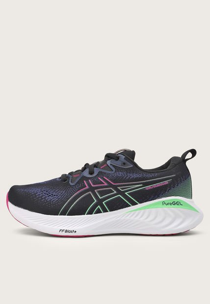 Tenis Running Negro-Magenta-Verde asics Gel-Cumulus 25