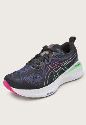Tenis Running Negro-Magenta-Verde asics Gel-Cumulus 25