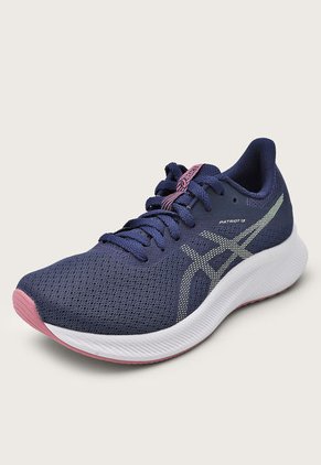 Tenis Running Azul Índigo-Blanco-Rosa asics Patriot 13